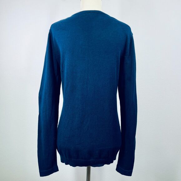 Tommy Hilfiger Cadigan Med Navy Blue White Polka Dot Embroidered Medium Cardigan - Picture 5 of 15